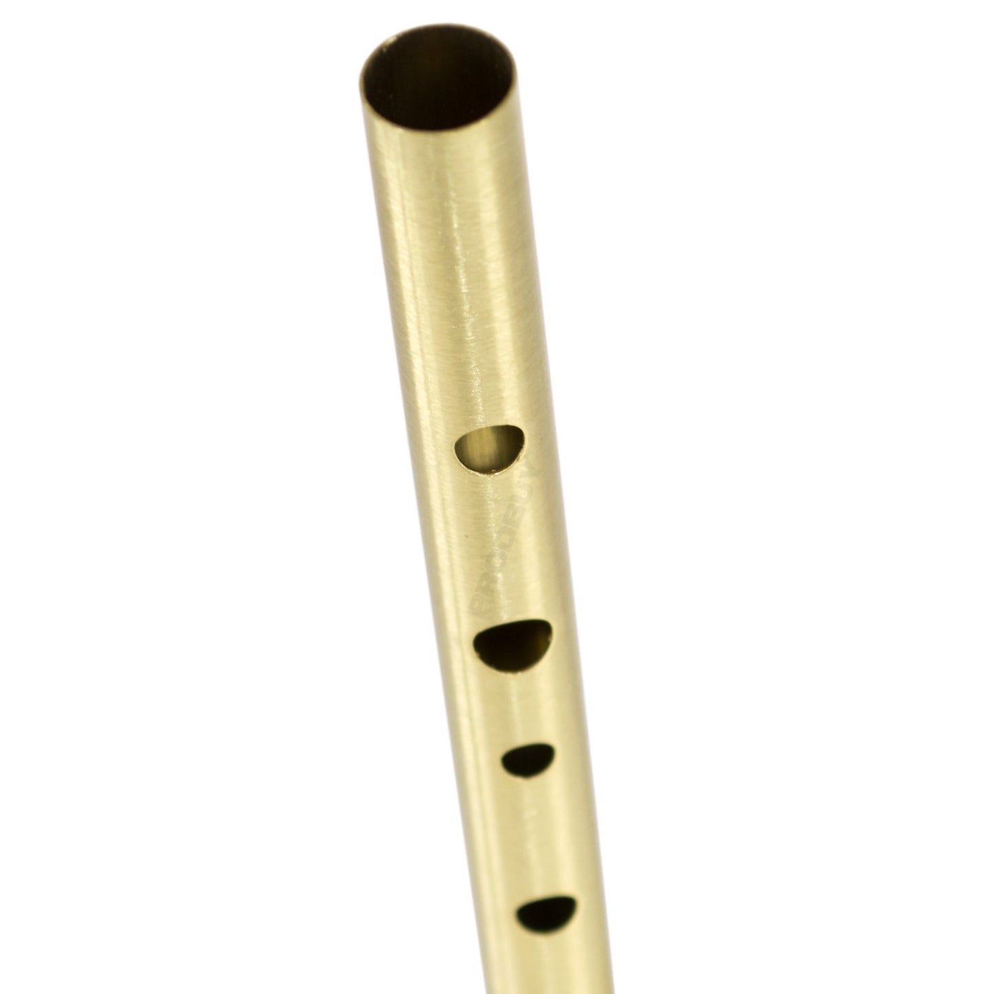 Feadóg Irish Tin Whistle Brass D with Gold Colour & Green Mouthpiece