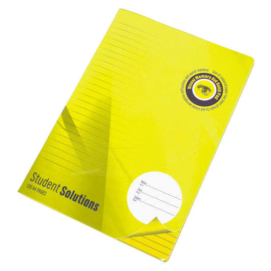 Set of 5 Yellow Lined A4 Memory Paper Notebooks with Softback Plastic Covers