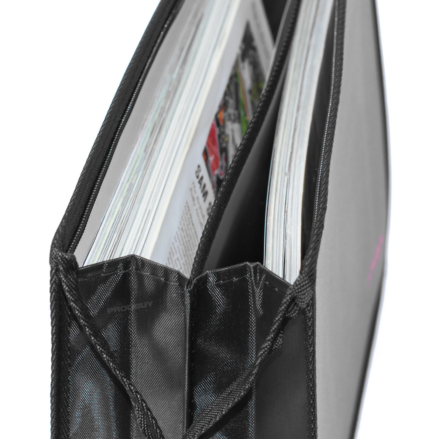 Set of 5 Black A4 Zipped Expanding Storage File Folders
