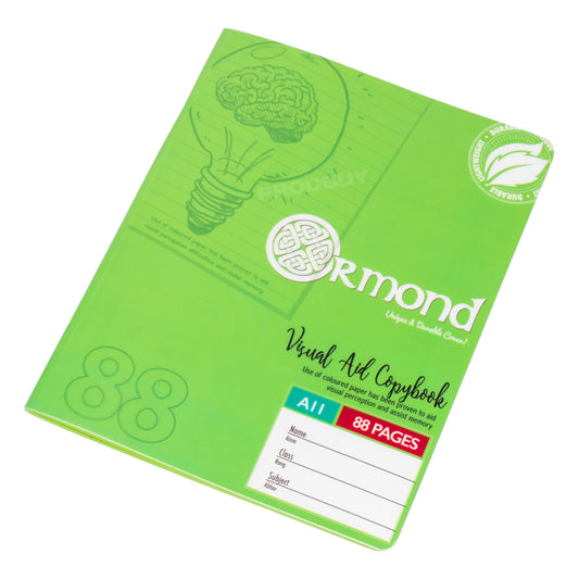 Set of 3 Green A5 Memory Paper Notebooks Lined Dyslexia Pads