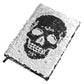 Black Gothic Skull A5 Reversible Sequins Lined Journal Notebook