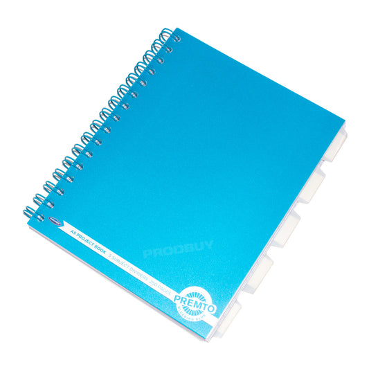 A5 Spiral Neon Project Book Lined Paper Notebook with Tabs & Inserts