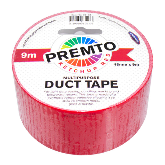 Set of 3 Rolls of Colour Duct Tape 48mm x 9m - Red & Pink Shades