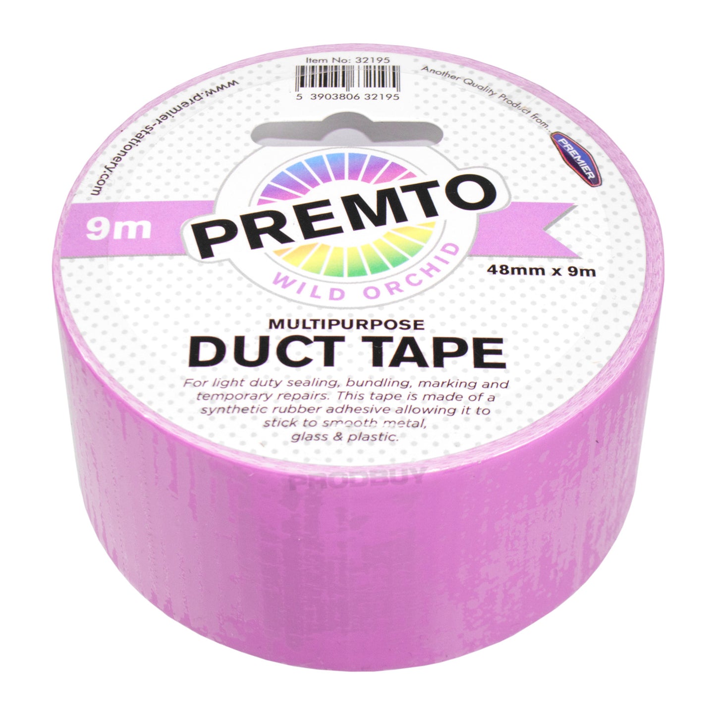 Set of 3 Rolls of Colour Duct Tape 48mm x 9m - Purple & Blue Shades