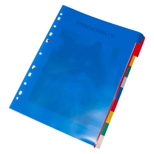 Set of 5 Paperwork Index Subject Dividers 10 Part A4 with Extra Strong Colour Plastic