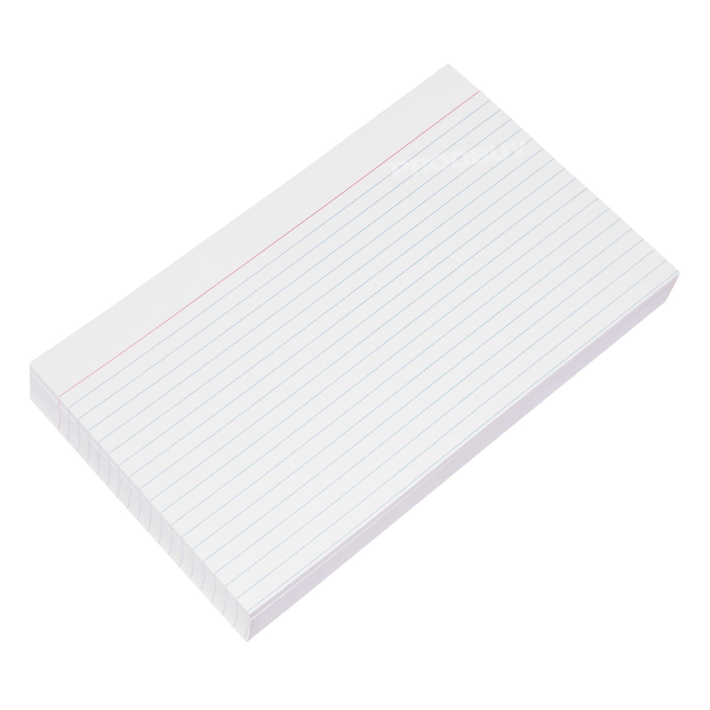 Pack of 100 Record Index Cards 8" x 5" Lined White Revision Sheets
