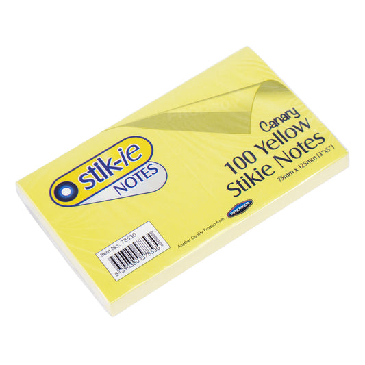 12 Packs of 100 Yellow Adhesive Sticky Notes 75mm x 125mm / 3" x 5" Large