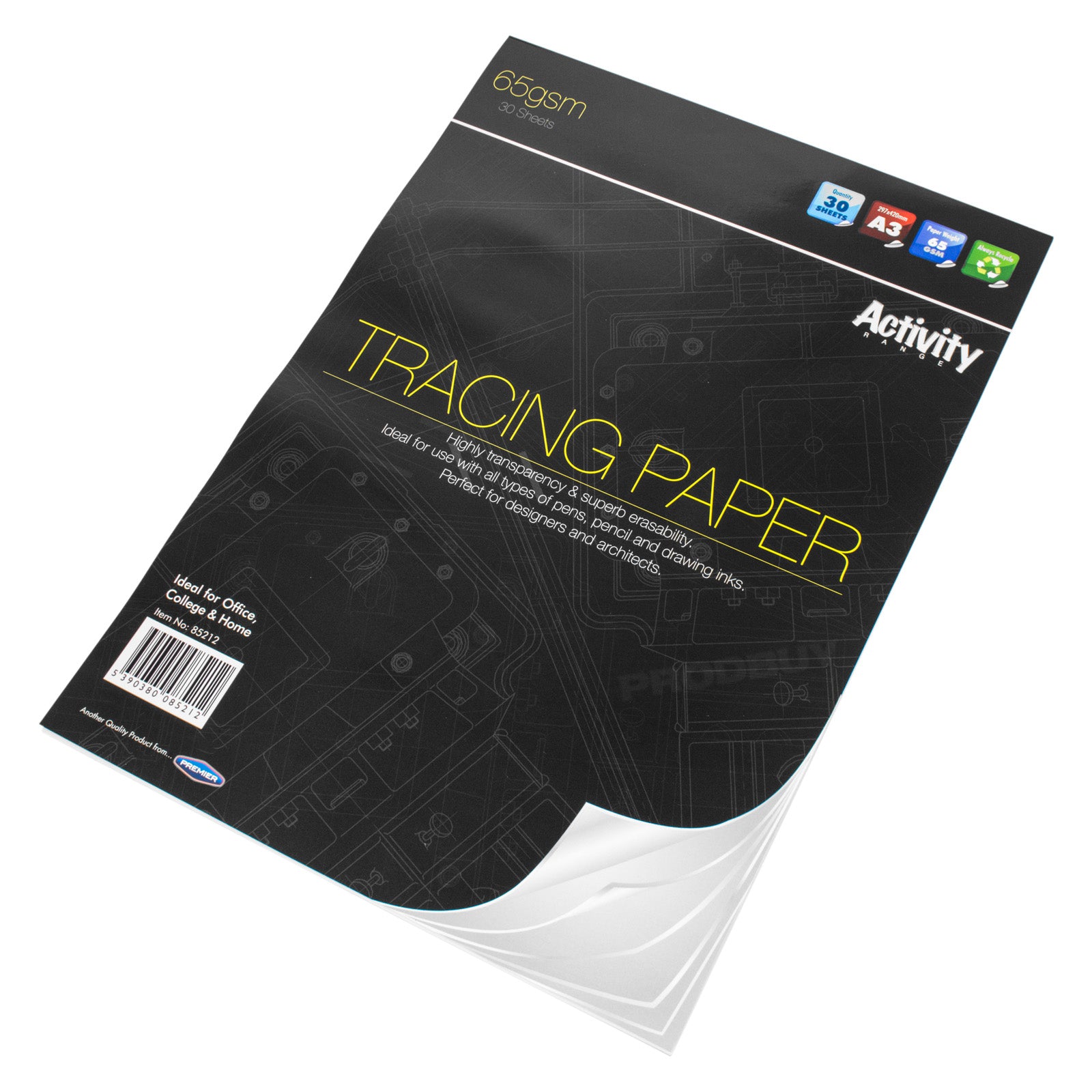 Large A3 Tracing Paper Pad 30 Sheet 65gsm Robert David Home