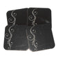 Set of 4 Cork Backed Black & White Elegance Swirl Place Mats and Coasters
