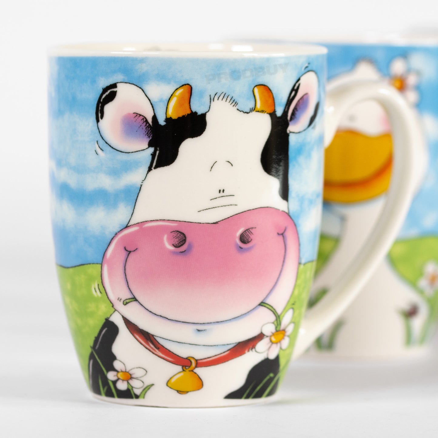 Set of 4 Cartoon Farm Animals Coupe Mugs