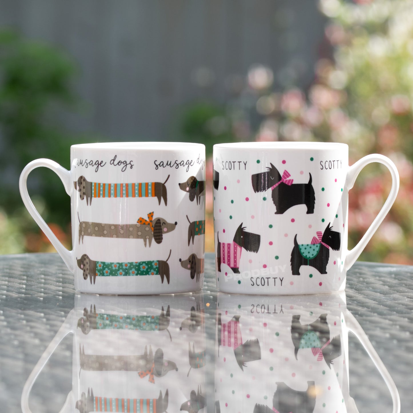 Set of 2 Scottie & Sausage Dog Coffee Mugs