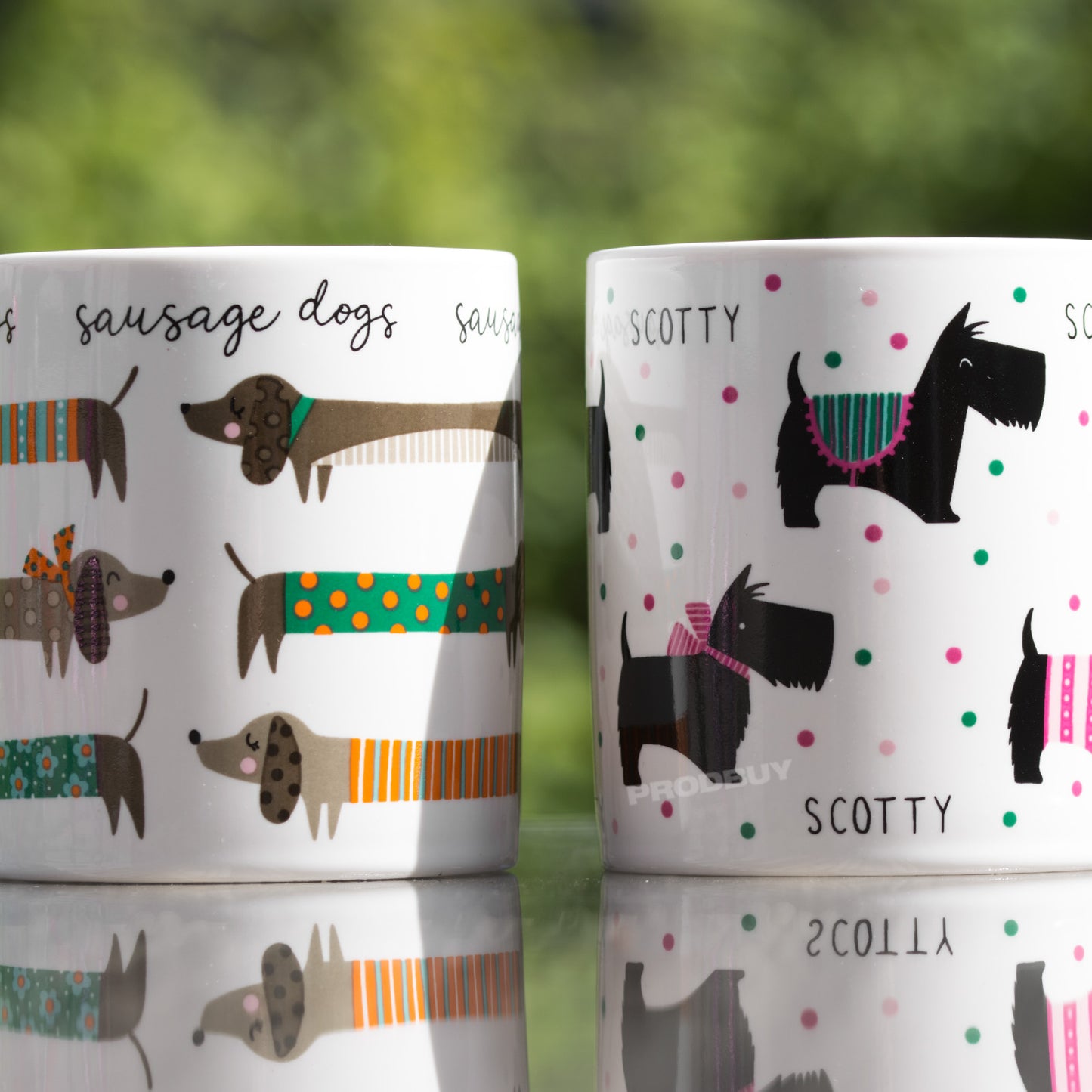 Set of 2 Scottie & Sausage Dog Coffee Mugs