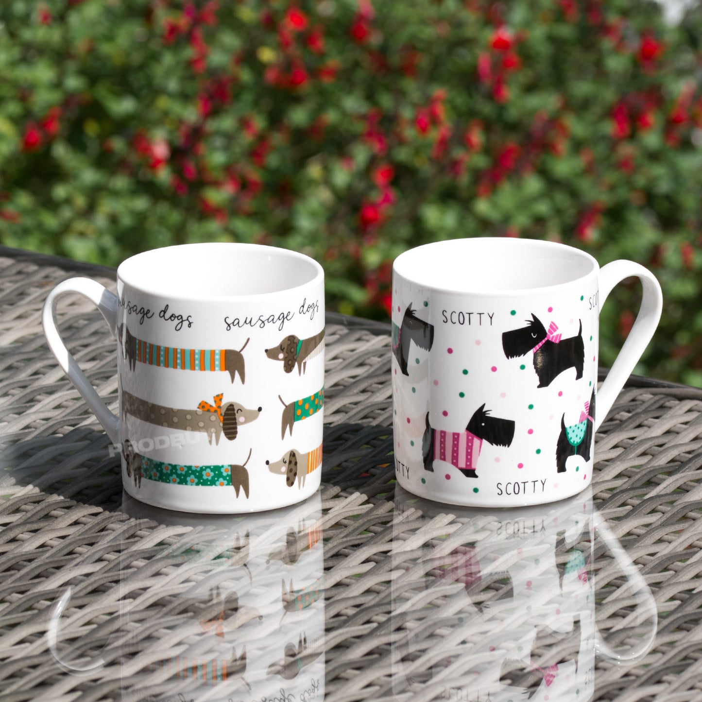 Set of 2 Scottie & Sausage Dog Coffee Mugs