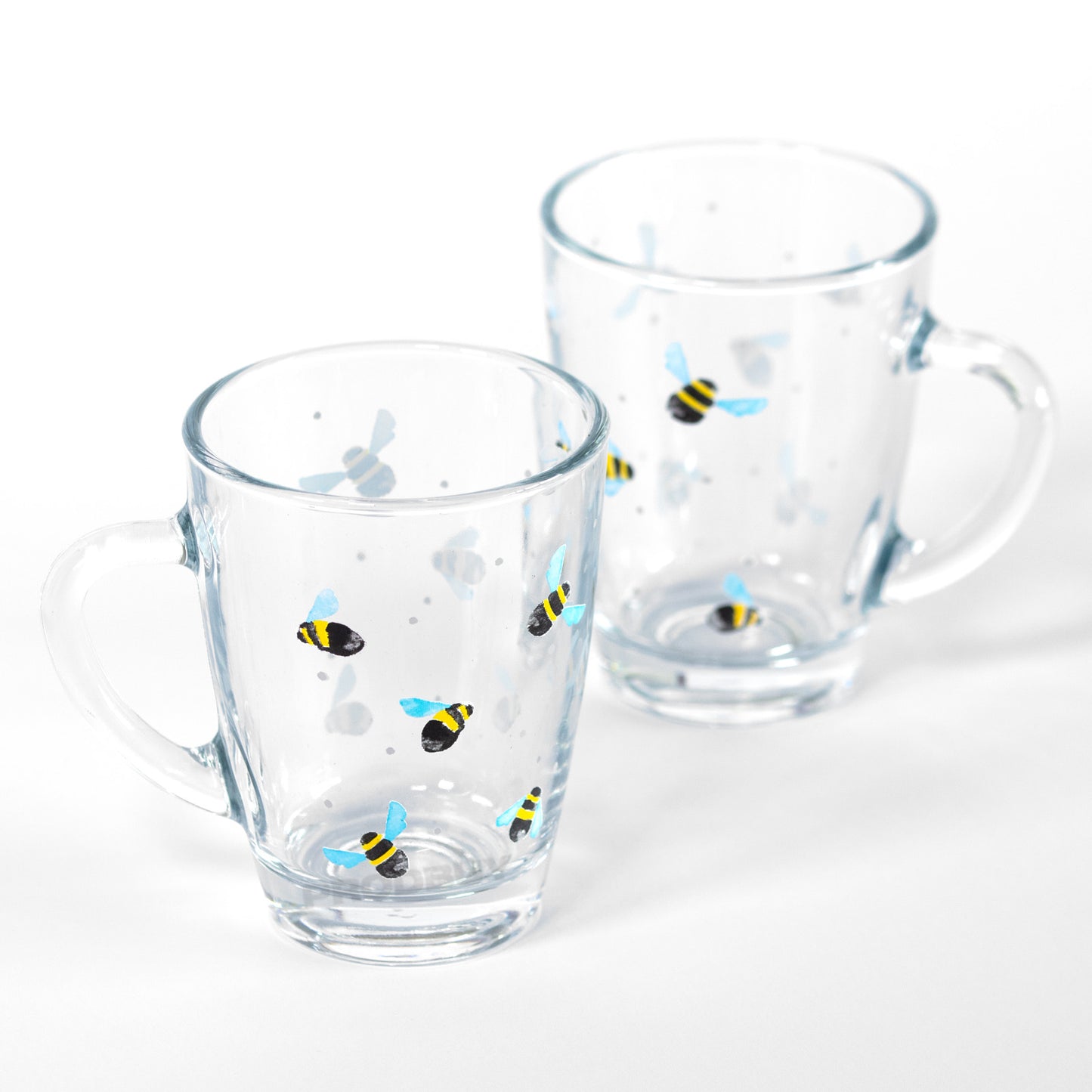 Set of 2 Latte Glasses 250ml Sweet Bee Design