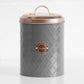 Retro Grey & Copper 'Cookies' Biscuit Storage Tin