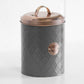 Retro Grey & Copper 'Cookies' Biscuit Storage Tin