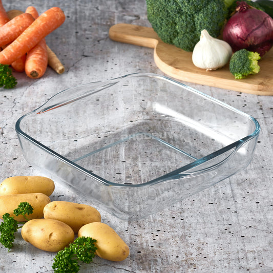 Glass 22cm Square Roasting Dish Oven Baking Pan Tray