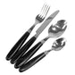 16 Piece Stainless Steel Cutlery Set Sabichi Elkie Black Plastic Handles Dining Table