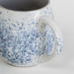 Set of 2 Large off White & Blue Ceramic Mugs Cups