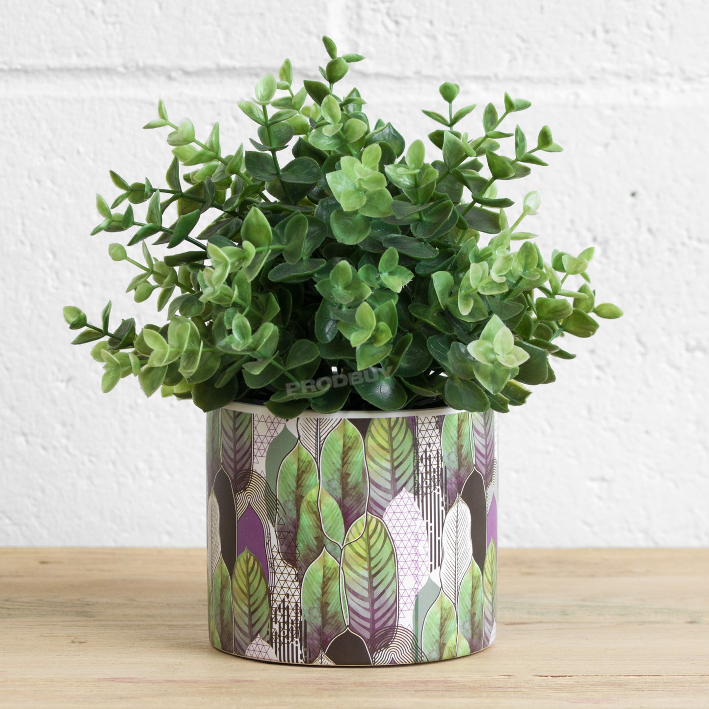 Geometric Leaves Small Ceramic Indoor 10cm House Plant Pot Holder Cover Planter