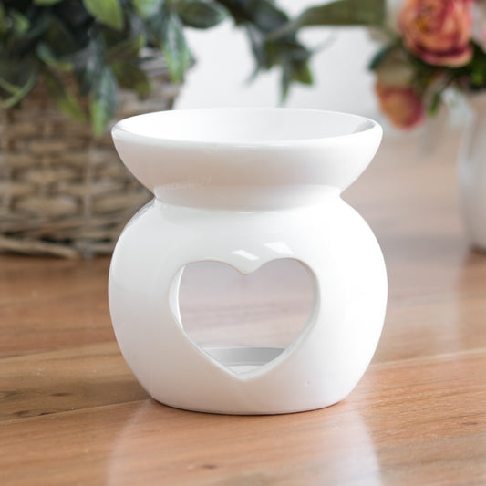 Ceramic Heart Tea Light Holder Oil Wax Melt Burner