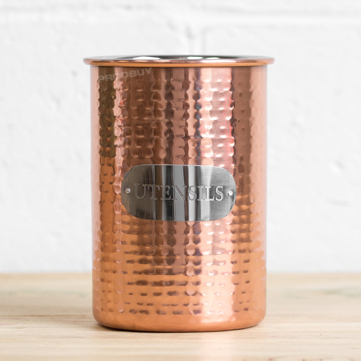 Hammered Copper Large Utensil Holder Pot