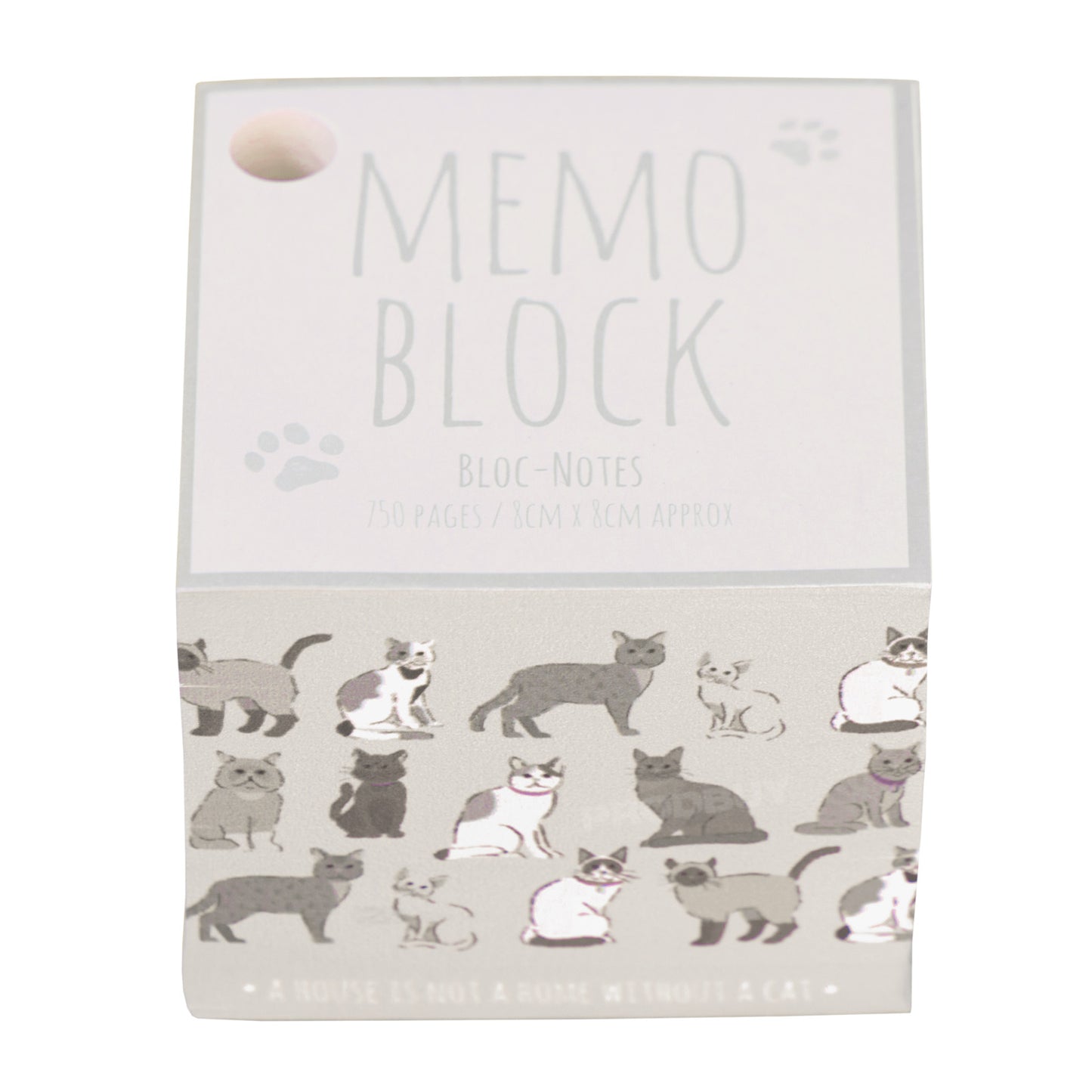 Cats Non-Sticky 750 Sheet 8cm Plain Memo Note Cube Block