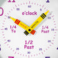 Round Pink Plastic Childrens Learning Plastic Wall Clock