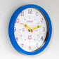 Round Blue Plastic Childrens Learning Plastic Wall Clock