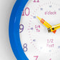 Round Blue Plastic Childrens Learning Plastic Wall Clock