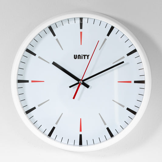 Modern 32.5cm Round White Plastic Wall Clock