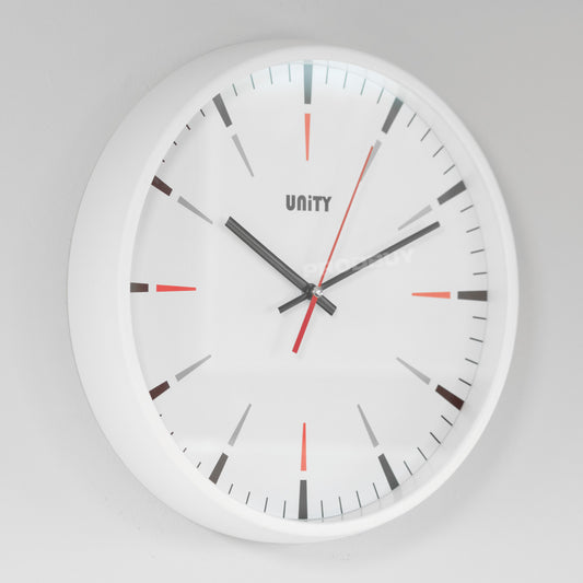 Modern 32.5cm Round White Plastic Wall Clock