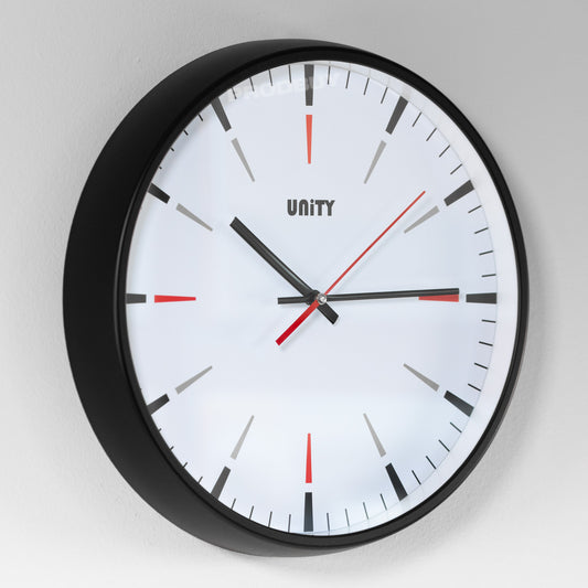 Modern 32.5cm Round Black Plastic Wall Clock