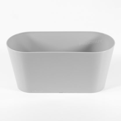 Grey Oval Shaped Plastic Plant Pot Cover - Suitable for indoor and outdoor use