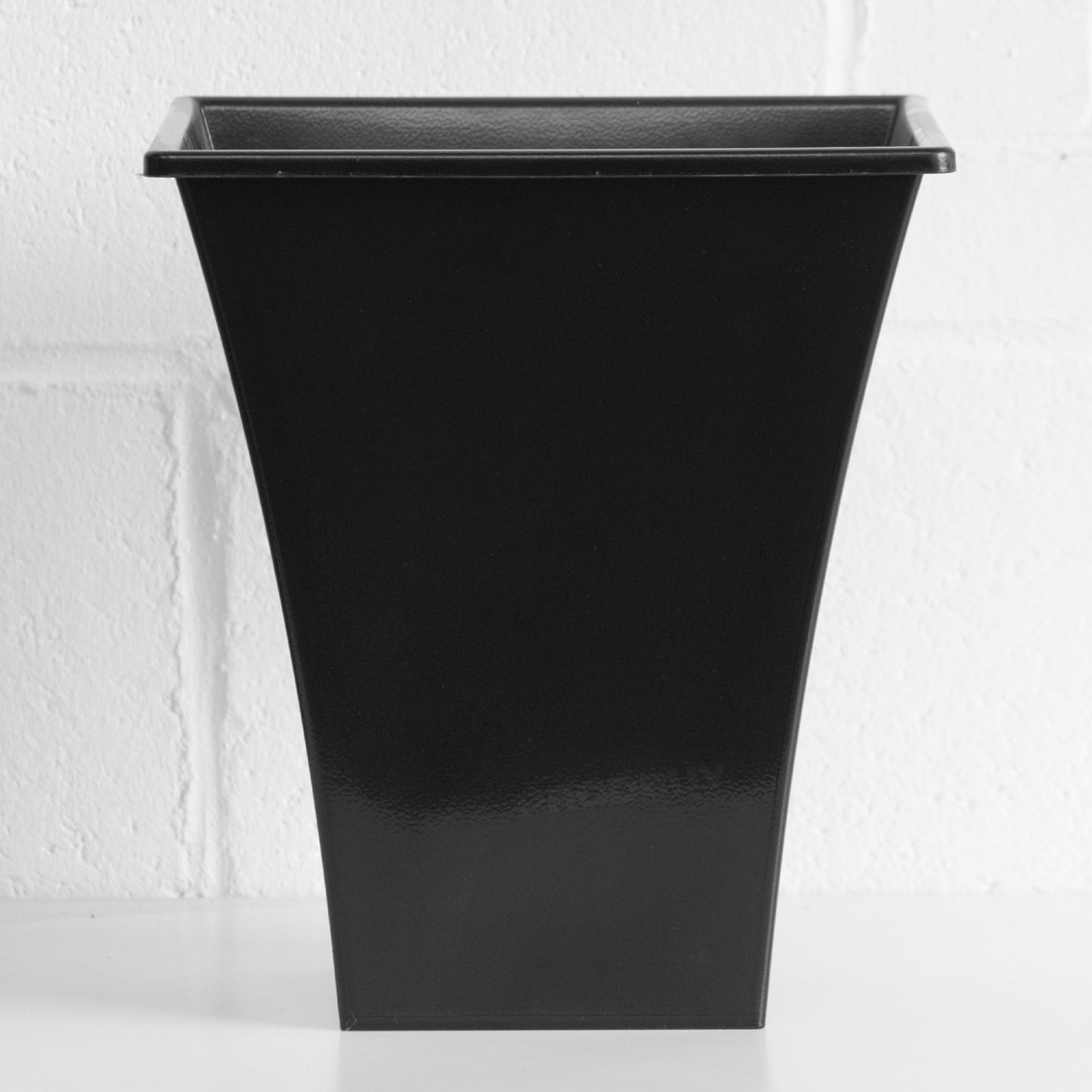 Set of 2 Slate Black 28cm Plastic Square Garden Planters