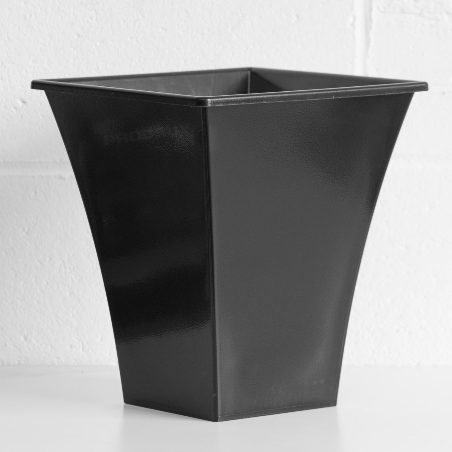 Set of 2 Slate Black 28cm Plastic Square Garden Planters