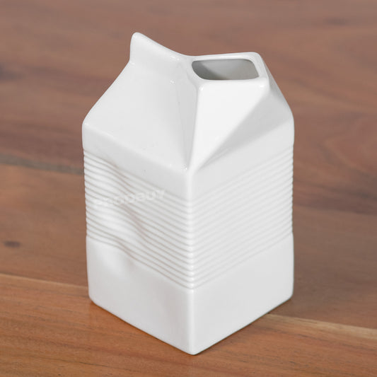 500ml Vitrified Porcelain Square Milk Carton Serving Jug