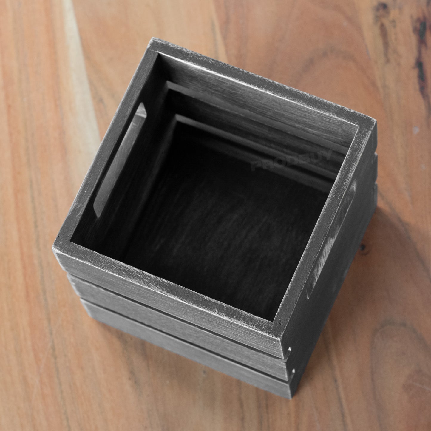 Black Wooden Cutlery Caddy Storage Pot Crate