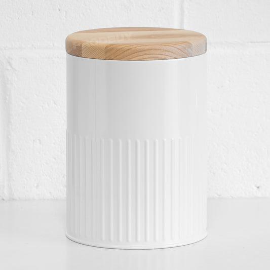 White 5 Litre Round Kitchen Storage Canister