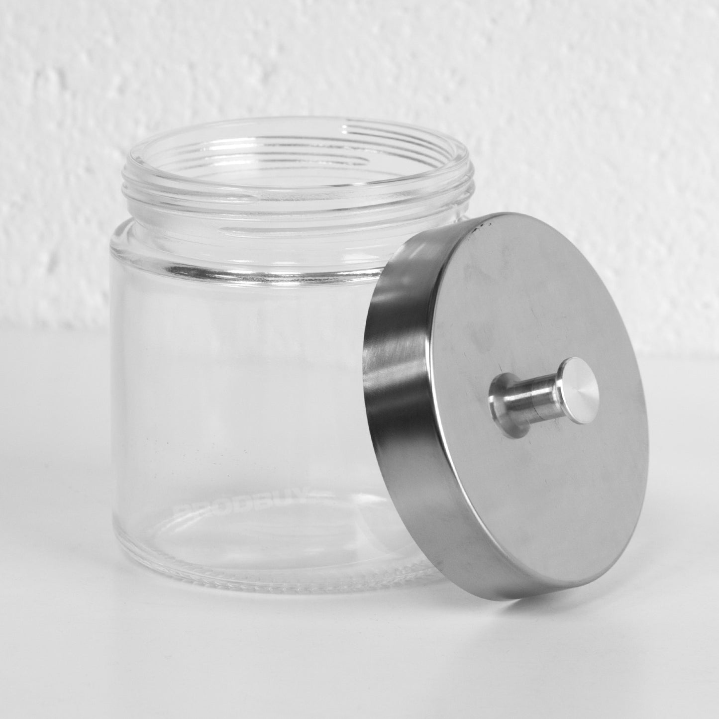 Set of 3 Small Glass Storage Jars with Silver Lids