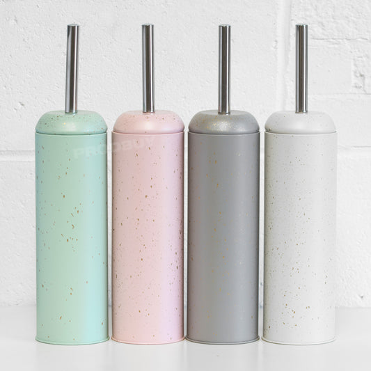 Metal Speckled Toilet Cleaning Brush and Holder Set