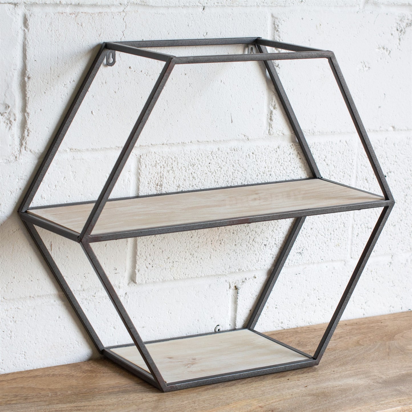 Industrial Hexagon Shelf Floating Wall Mounted Shelving Unit 50cm