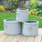 Set of 3 Round Metal Dolly Barrel Tubs Large Garden Planters