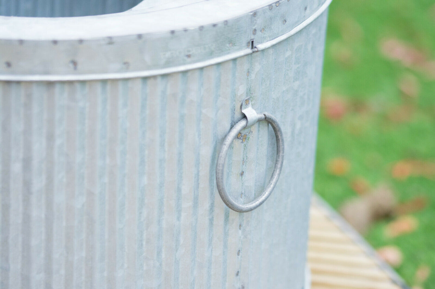 Set of 3 Round Metal Dolly Barrel Tubs Large Garden Planters