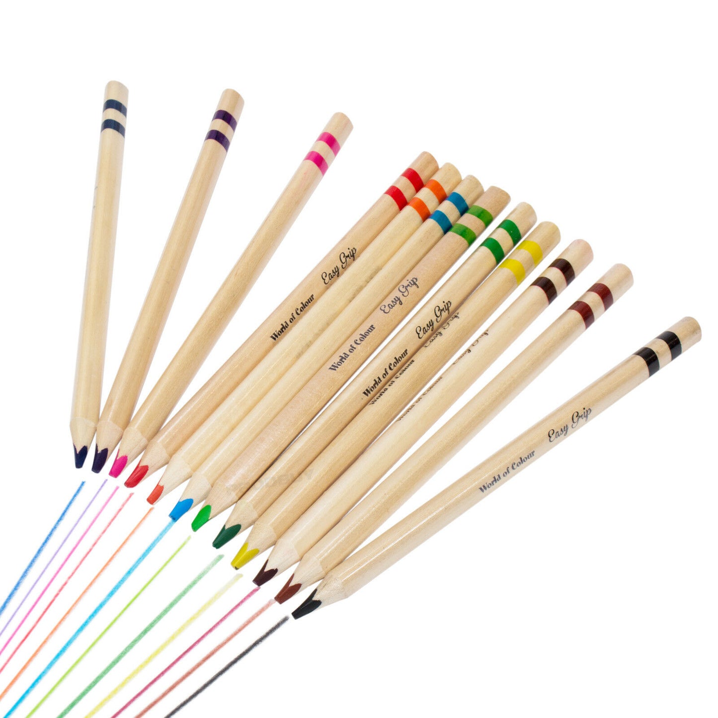 Pack of 12 Childrens Colouring Pencils Triangle Easy Grip