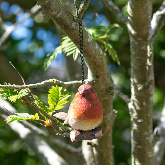 Small Robin Bird Hanging Garden Ornament