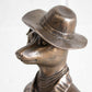 Dog Bust Ornament Vintage Bronze Coloured 30.5cm Tall Statue
