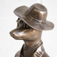 Dog Bust Ornament Vintage Bronze Coloured 30.5cm Tall Statue