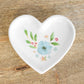 White Floral Heart Shaped Teabag Tidy