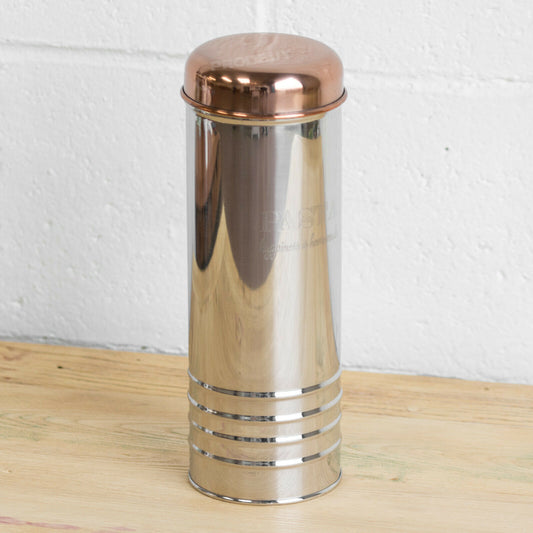 Stainless Steel Spaghetti Pasta Jar with Copper Lid